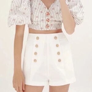 NWT My Beachy Side x Emily In Paris Marin Shorts High Waisted Nautical Size M